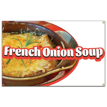Signmission French Onion Soup Banner Concession Stand Food Truck Single Sided B-120 French Onion Soup19